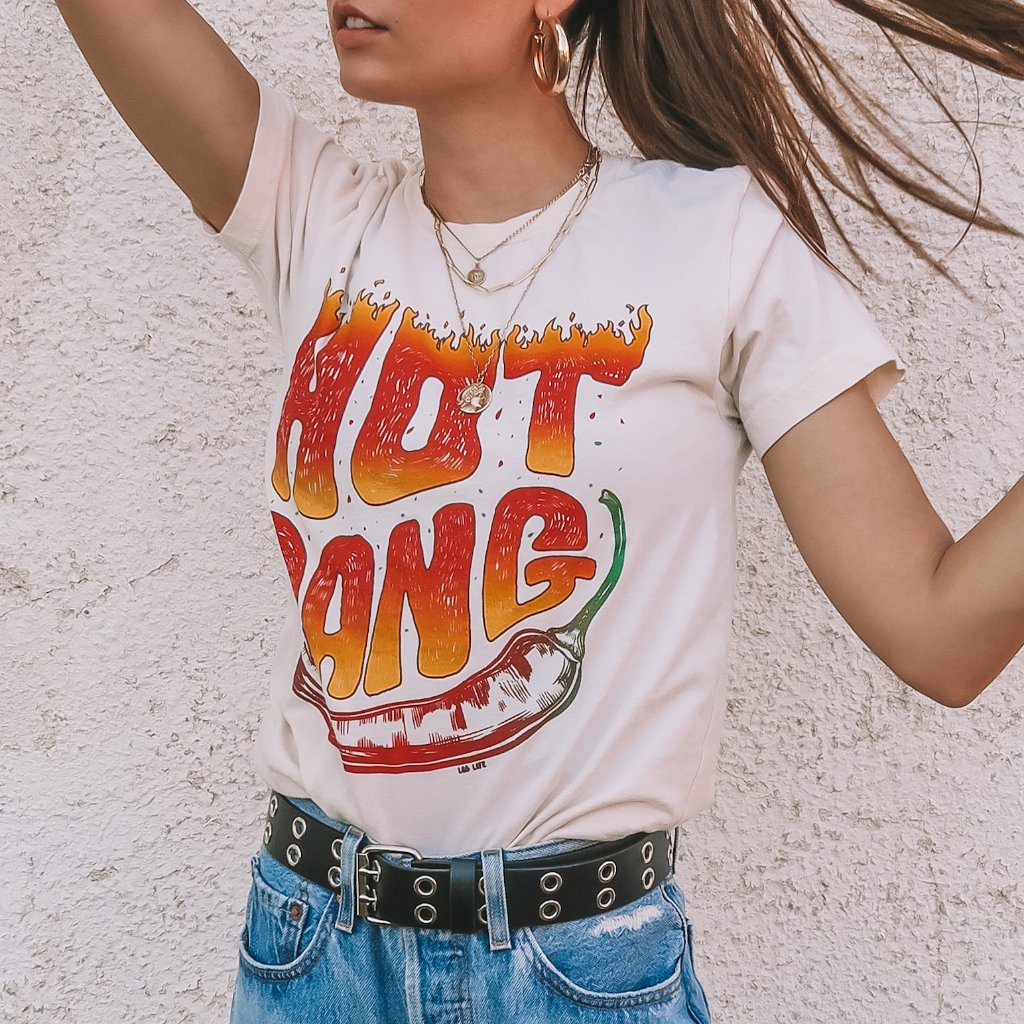 Flaming Hot Dang Chili Pepper Graphic Tee Shirt